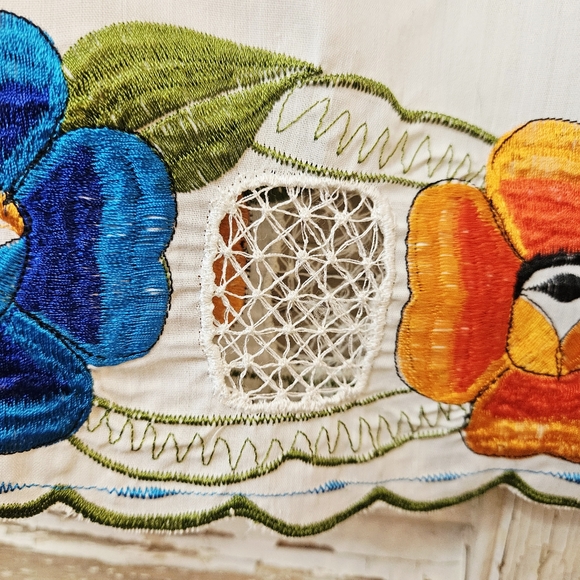 Vintage 70s Embroidered Mexican Peasant Dress S/M - Picture 8 of 12